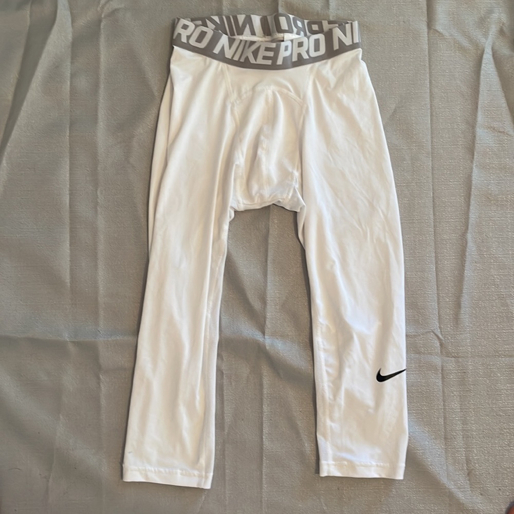 Men’s Nike Pro White Athletic Tights Size Medium
